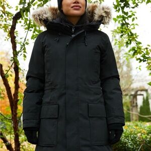 TNA Black Tusk Parka with Faux Fur Trim